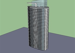 现代高层办公楼建筑大厦设计SU(草图大师)模型