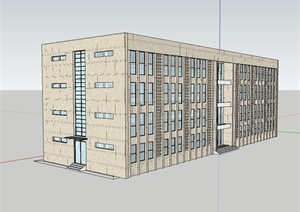 现代办公楼建筑设计SU草图大师模型