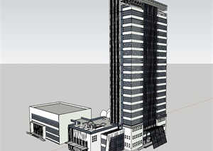 韩国某现代风格银行项目方案建筑设计SU(草图大师)模型