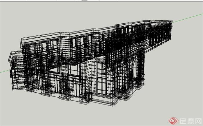 新古典风格多层商业建筑楼SU模型(3)