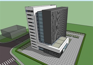 现代风格中国移动办公楼设计SU(草图大师)模型