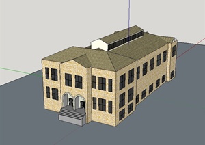 欧式小办公楼建筑设计SU(草图大师)模型