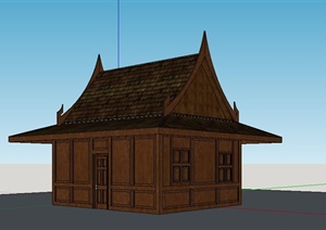 泰式风格住宅小屋建筑设计SU(草图大师)模型