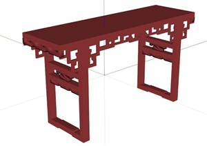 某古典中式风格案桌SU(草图大师)模型设计