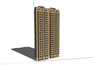 新古典风格详细精致高层居住建筑SU(草图大师)模型