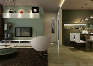 现代风格两室两厅一厨一卫装饰cad施工图及效果图