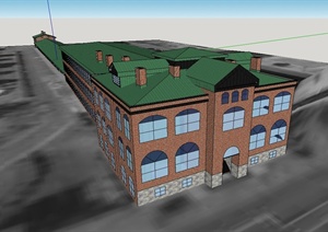 某欧式工业厂房建筑楼设计SU(草图大师)模型