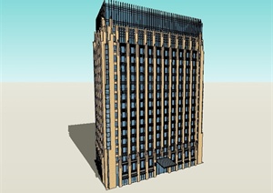 某新古典风格详细办公楼建筑设计SU(草图大师)模型