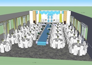 某现代风格婚礼现场空间设计SU(草图大师)模型