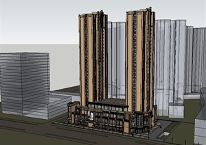 45套多种风格高层住宅合集楼建筑设计SU(草图大师)模型