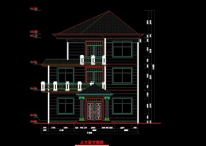 现代中式风格三层别墅设计cad施工图