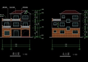 欧式风格三层自建房别墅设计cad结构施工图
