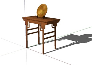 古典中式风格梳妆桌设计SU(草图大师)模型