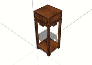 古典中式风格木质桌子设计SU(草图大师)模型