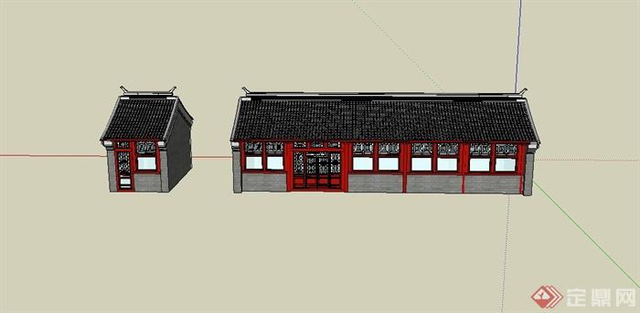 某中式古典居住建筑设计su模型(2)