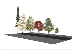 六种写实叶子植物设计SU(草图大师)模型