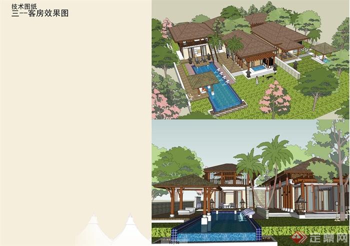 某东南亚风格度假酒店建筑及景观规划jpg方案文本(7)