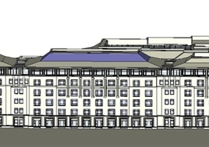 某欧式风格大型酒店建筑设计SU(草图大师)模型