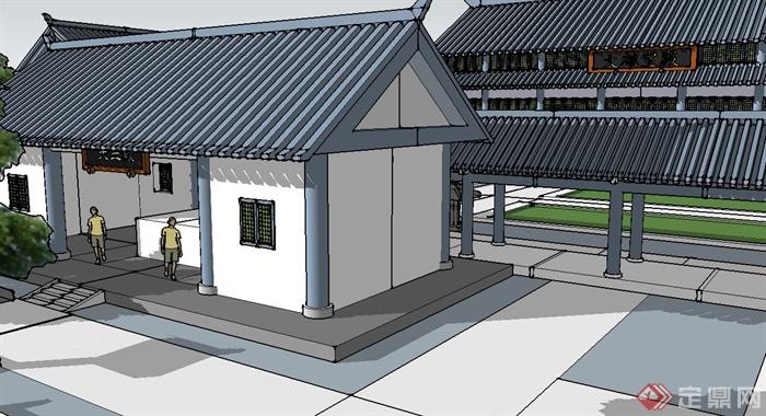 某古典中式风格寺庙古塔建筑设计SU模型(6)