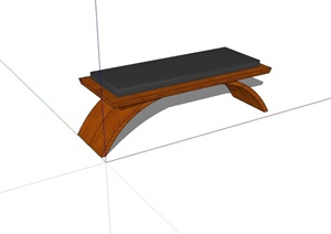 某现代风格室内条凳设计SU(草图大师)模型