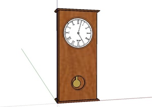 现代风格木质摆钟设计SU(草图大师)模型