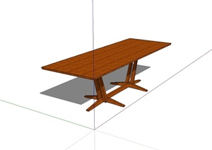 某现代风格木质创意桌子设计SU(草图大师)模型