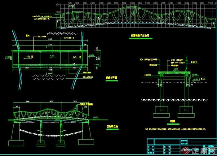 景观仿藤桥设计施工图(1)