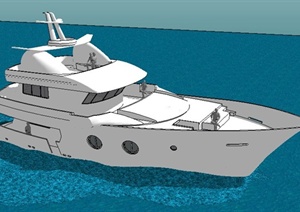 一艘小型游轮轮船SU(草图大师)模型