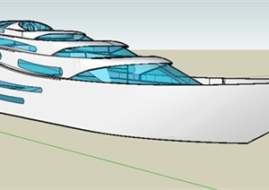 一艘梭形轮船设计SU(草图大师)模型