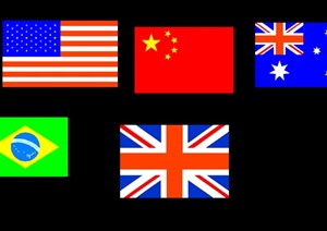 五种国旗CAD设计详图