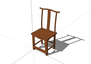 古典中式风格木座椅设计SU(草图大师)模型