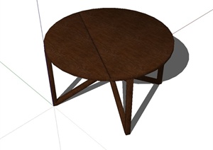 某现代风格木质咖啡桌设计SU(草图大师)模型