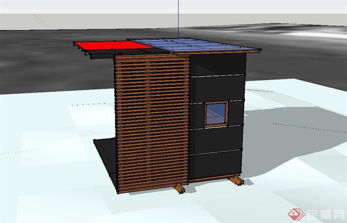 某日式风格休憩凉亭建筑SU模型设计(4)