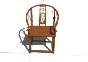 中式古典座椅SU(草图大师)模型