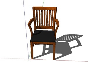 某现代风格靠背单人座椅SU(草图大师)模型设计