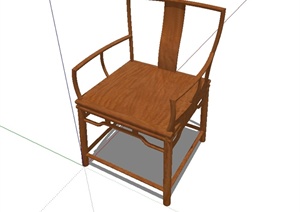 现代中式扶手座椅设计SU(草图大师)模型