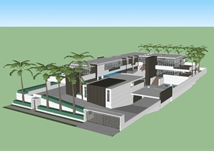 某现代风格新型住宅建筑楼设计SU(草图大师)模型