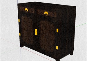 古典中式风格柜子设计SU(草图大师)模型