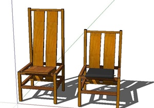 两款中式风格传统座椅设计SU(草图大师)模型