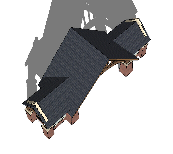 欧式大坡屋顶大门设计su模型