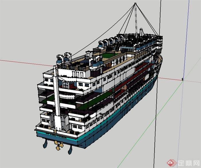 大型轮船游艇设计su模型(3)