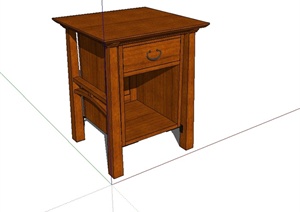 现代风格木质桌子设计SU(草图大师)模型