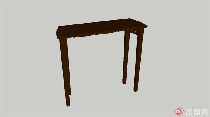 某古典中式风格全木质桌子SU模型设计(5)