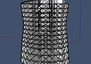 某现代风格商业大厦建筑SU(草图大师)模型设计