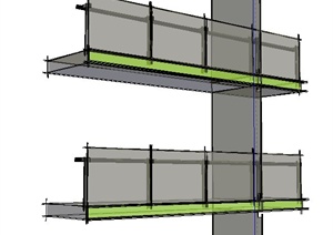 阳台玻璃护栏SU(草图大师)模型