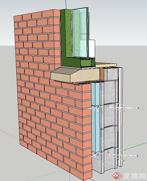 墙体及窗户构造节点su模型(1)