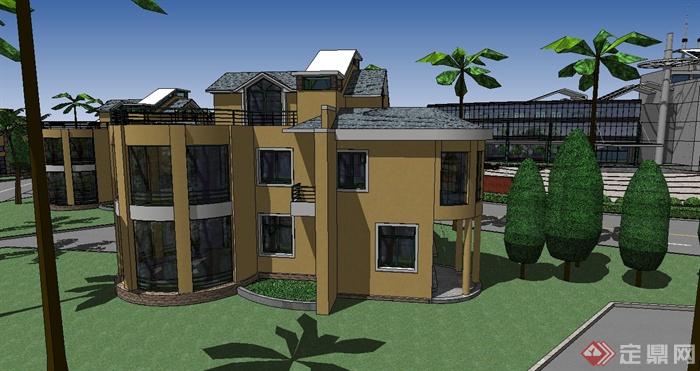 某别墅住宅区景观规划SU模型设计(7)