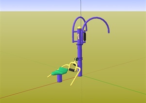 某现代风格运动磨背器械设计SU(草图大师)模型