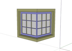 现代风格转角窗户设计SU(草图大师)模型