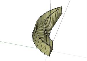 某现代旋转建筑楼梯设计SU(草图大师)模型